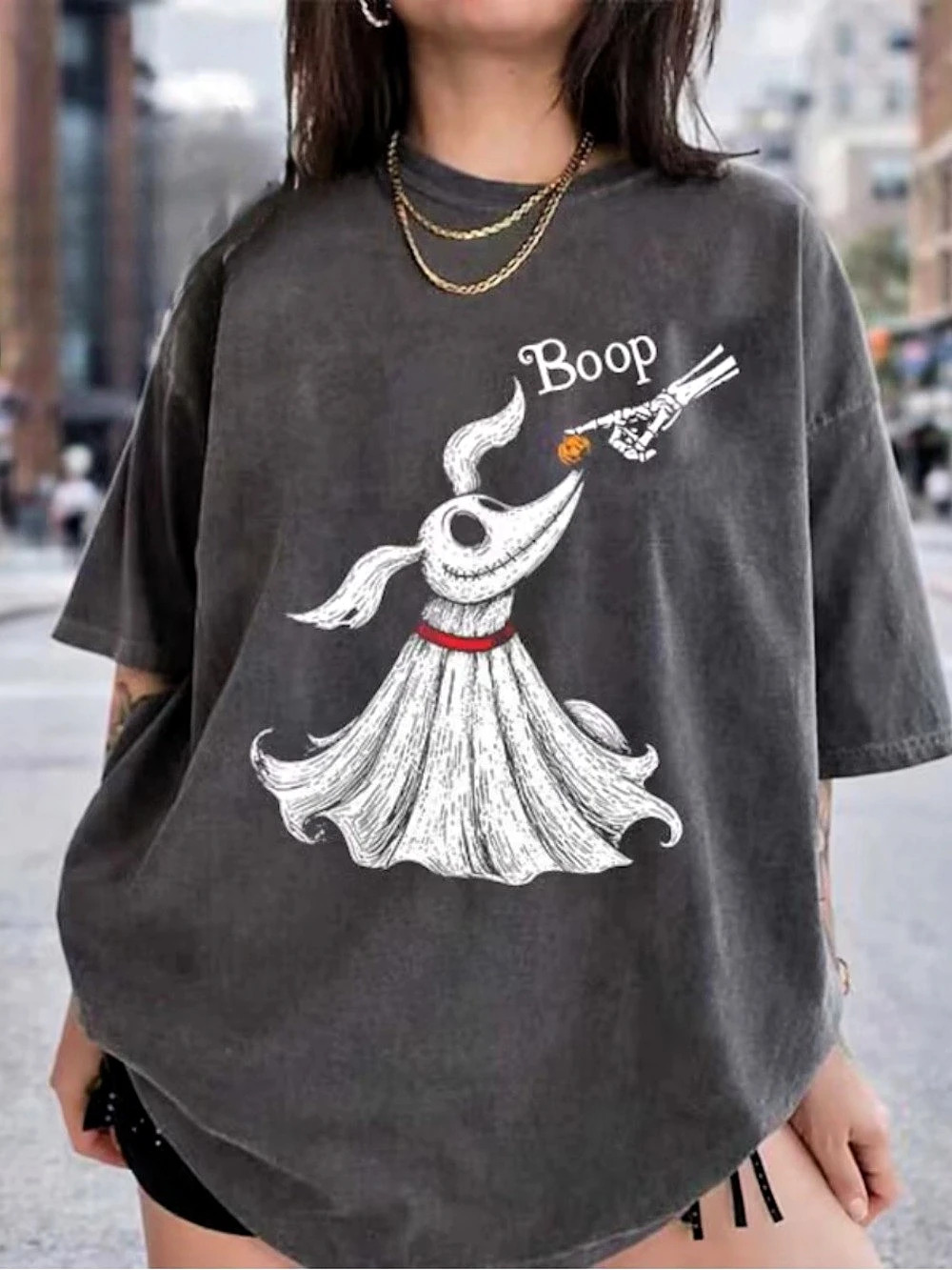 Comfort Colors Pepper Ghost Dog Graphic Tee, Retro Cute Ghost T-Shirt For Unisex